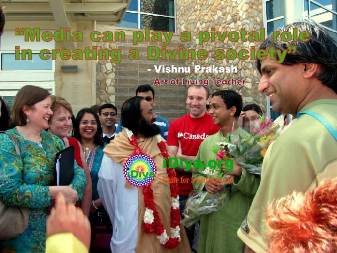 Vishnu Prakash with the world renowned Spiritual Leader & Art of Living Founder Sri Sri Ravishankar ji in United States of America